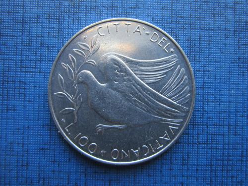 Монета 100 лир Ватикан 1974 фауна птица голубь