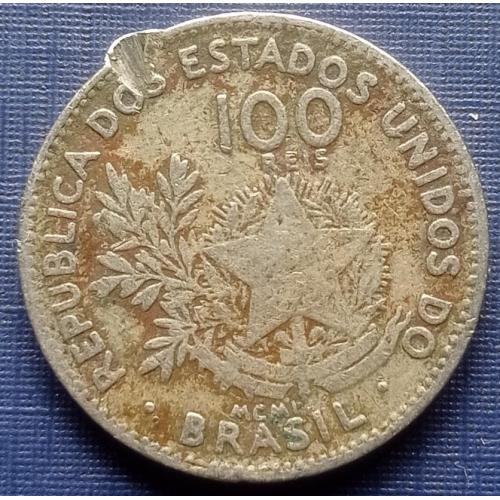 Монета 100 рейс Бразилия 1901