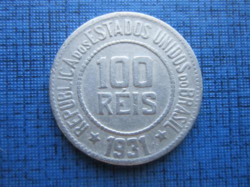 Монета 100 рейс Бразилия 1931 состояние