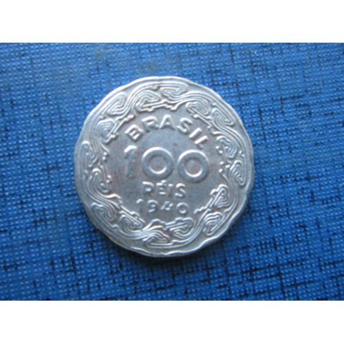Монета 100 рейс (реалов) Бразилия 1940