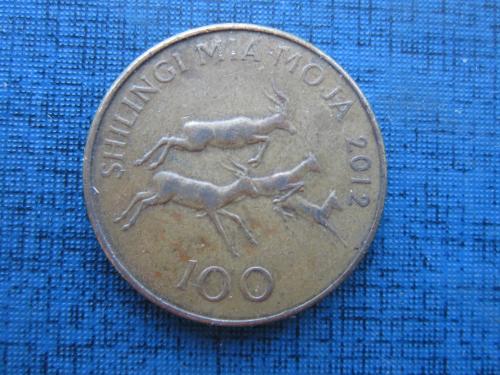 Монета 100 шиллингов Танзания 2012 фауна антилопы
