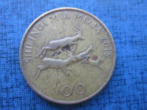 Монета 100 шиллингов Танзания 2015 фауна антилопы