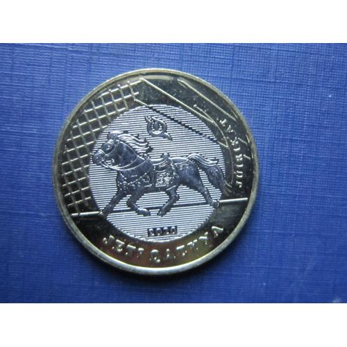 Монета 100 тенге Казахстан 2020 юбилейка Сокровища степи фауна лошадь конь