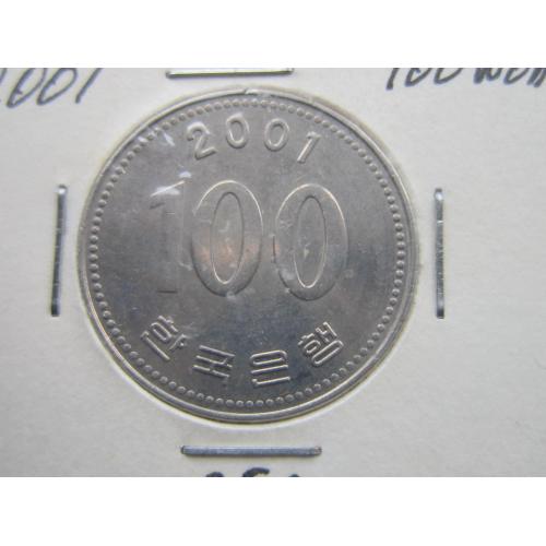 Монета 100 вон Южная Корея 2001