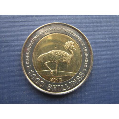 Монета 1000 шиллингов Уганда 2012 фауна птица