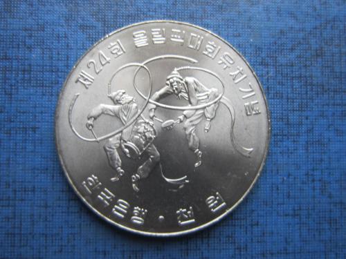 Монета 1000 вон Южная Корея 1982 спорт олимпиада Сеул 1988 этнос танцы барабаны