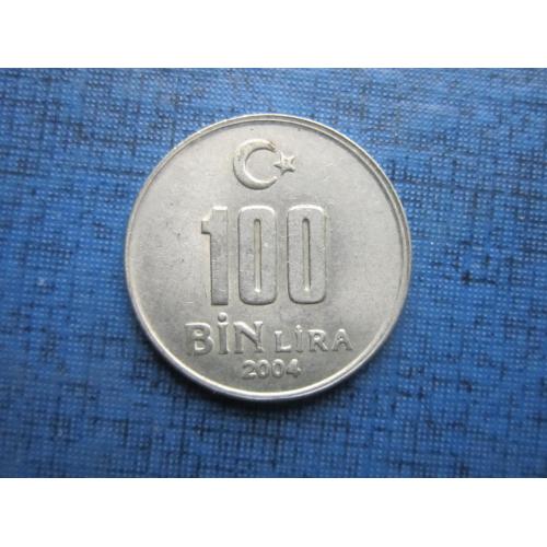 Монета 100000 лир Турция 2004