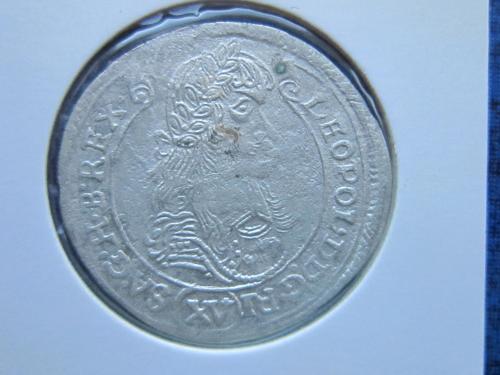 монета 15 крейцеров орт 1/6 таллера Австрия для Венгрии 1660-е Леопольд I серебро редкая