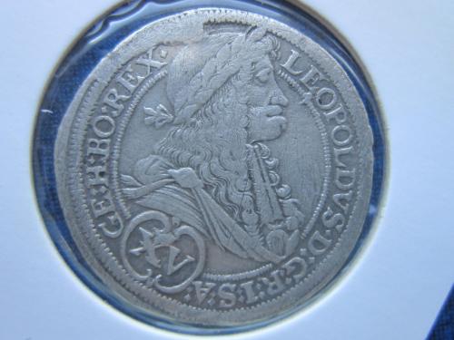 монета 15 крейцеров орт 1/6 таллера Австрия Штирия Грац 1696 Леопольд I серебро состояние
