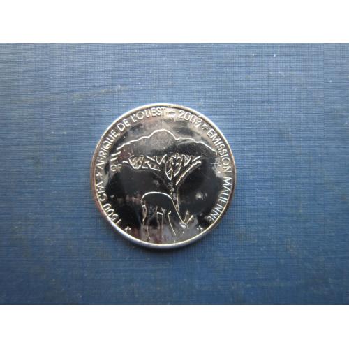 Монета 1500 франків КФА Малі 2003 фауна слон антилопа №2