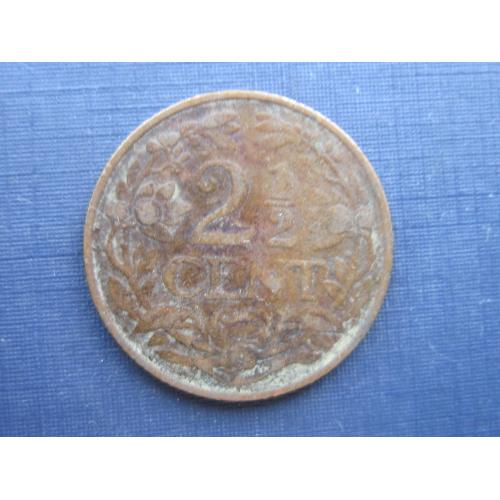Монета 2.5 цента Кюрасао Нидерландское 1948