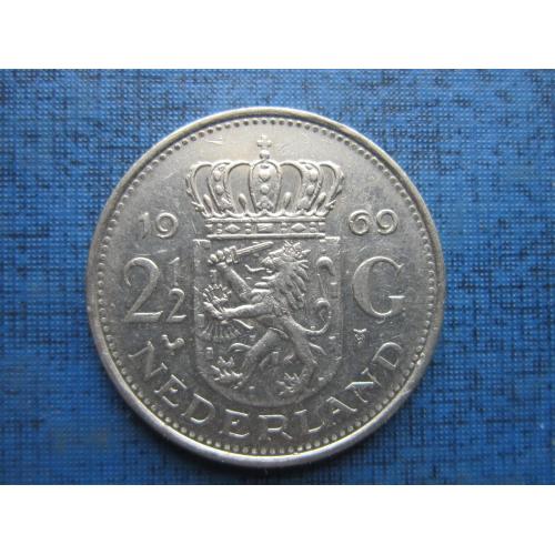 Монета 2.5 гульдена Нидерланды 1969