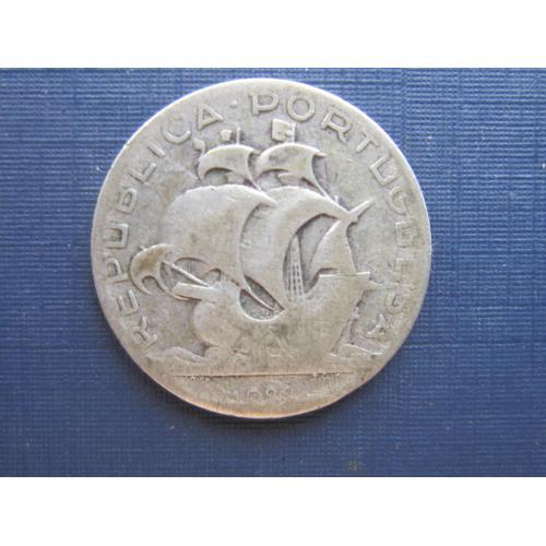 Монета 2.5 ишкуду Португалия 1933 корабль парусник серебро