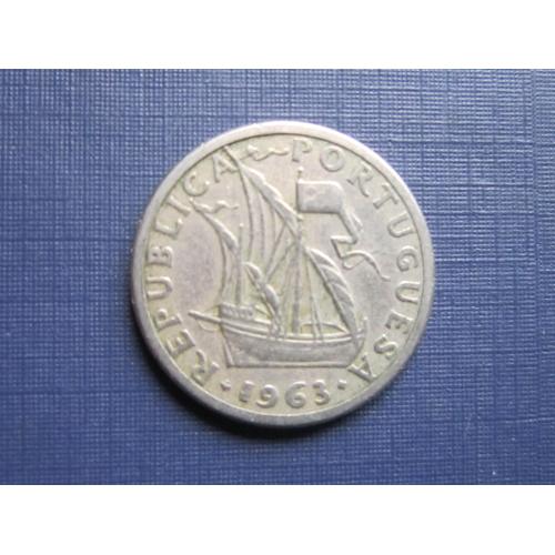 Монета 2.5 ишкуду Португалия 1963 корабль парусник