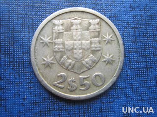 Монета 2.5 ишкуду Португалия 1964 корабль парусник
