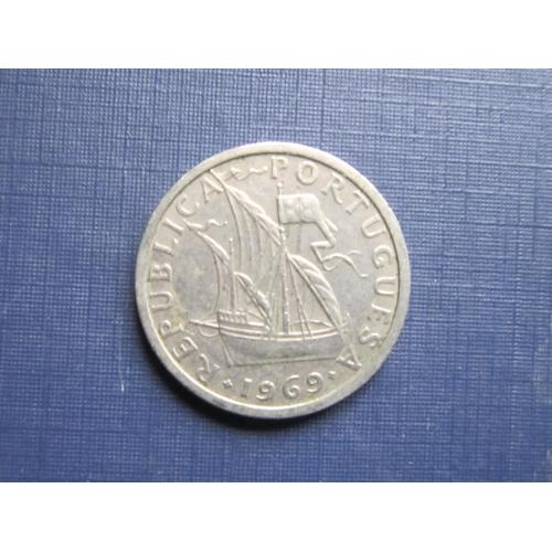 Монета 2.5 ишкуду Португалия 1969 корабль парусник