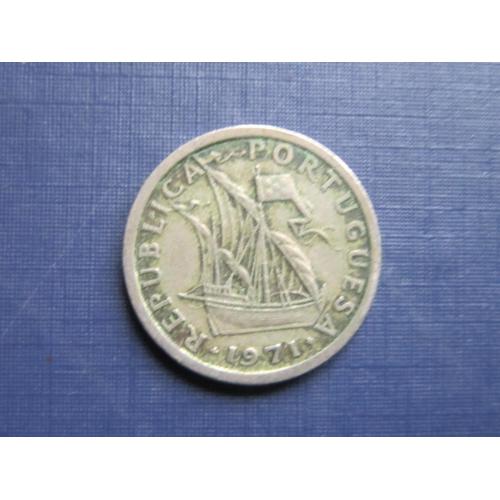 Монета 2.5 ишкуду Португалия 1971 корабль парусник