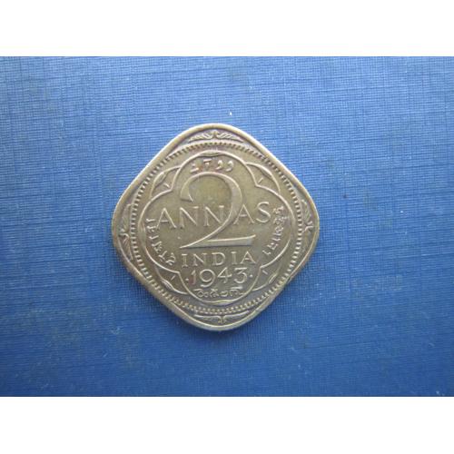 Монета 2 анни Індія Британська 1943