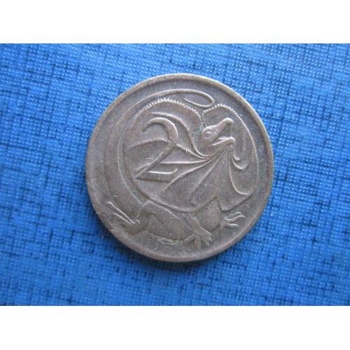 Монета 2 цента Австралия 1976 фауна ящерица