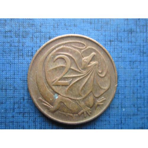 Монета 2 цента Австралия 1977 фауна ящерица