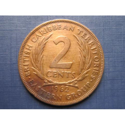 Монета 2 цента Британские Карибские территории 1962