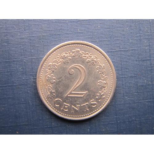 Монета 2 цента Мальта 1972 фауна дельфин