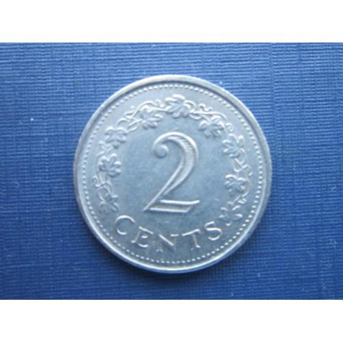 Монета 2 цента Мальта 1977