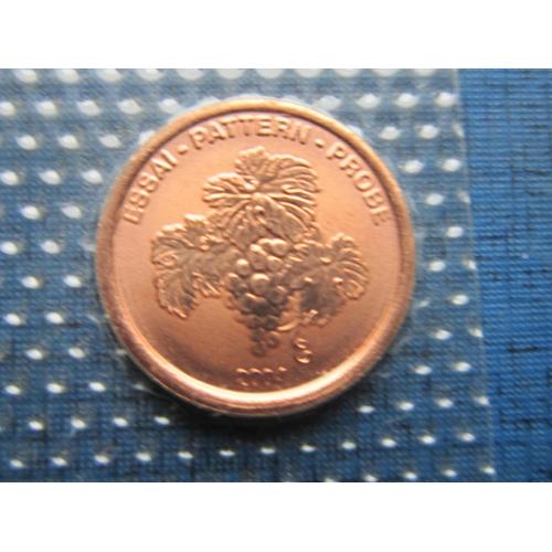 Монета 2 цента (серос) Лихтенштейн 2004 Проба Европроба виноград UNC запайка