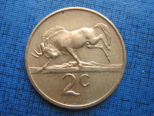 монета 2 цента ЮАР 1974 фауна антилопа