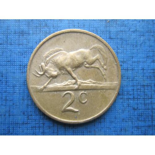 Монета 2 цента ЮАР 1976 фауна антилопа президент