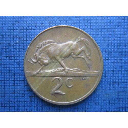 Монета 2 цента ЮАР 1981 фауна антилопа