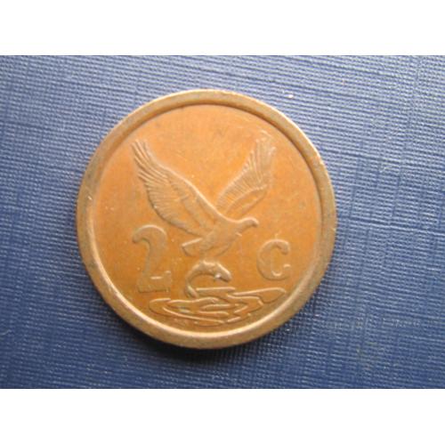 Монета 2 центов ЮАР 1996 фауна птица