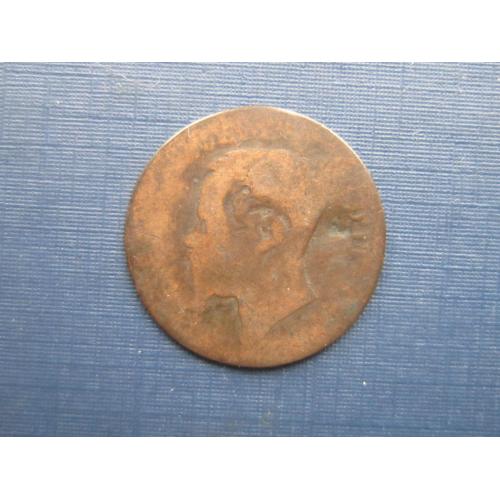 Монета 2 чентезими Италия 1862-1869 как есть