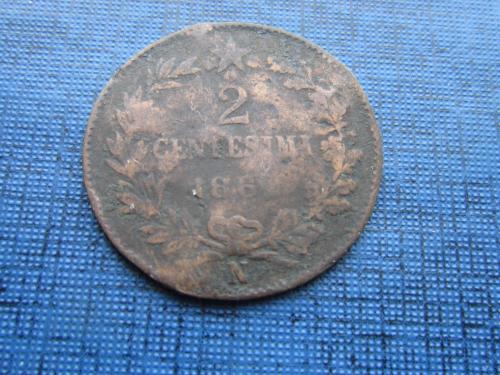 Монета 2 чентезими Италия 1862 N Неаполь как есть