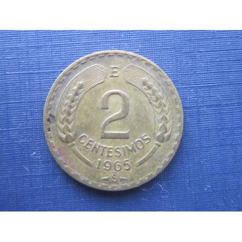 Монета 2 чентезимо Чили 1965 фауна орёл