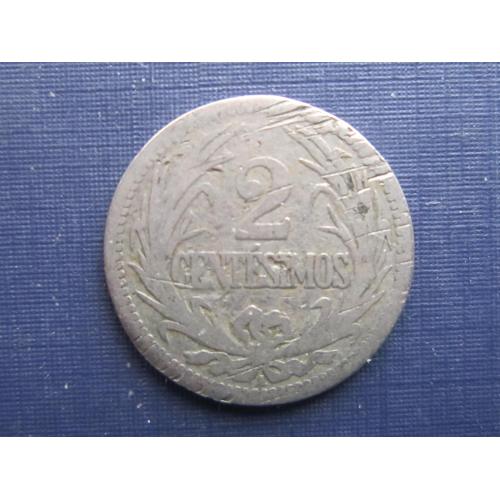 Монета 2 чентезимо Уругвай 1901 как есть