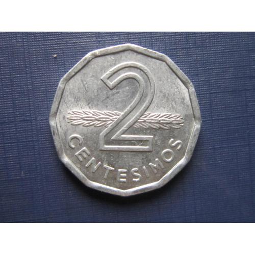 Монета 2 чентезимо Уругвай 1977 алюминий