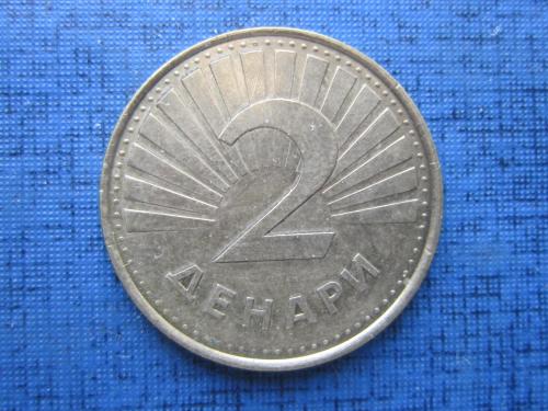 Монета 2 денари Македония 1993 фауна рыба