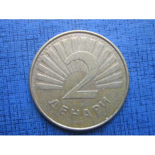 Монета 2 денари Македония 2008 фауна рыба