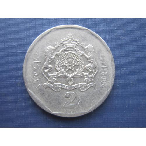 Монета 2 дирхама Марокко 2002