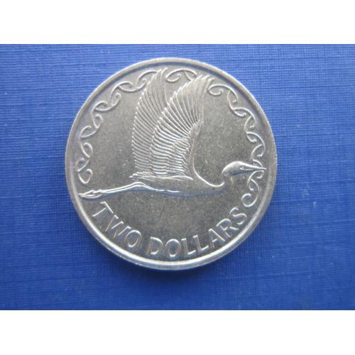 Монета 2 доллара Новая Зеландия 1990 фауна птица