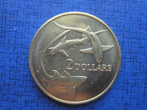Монета 2 доллара Токелау 2017 фауна акула состояние