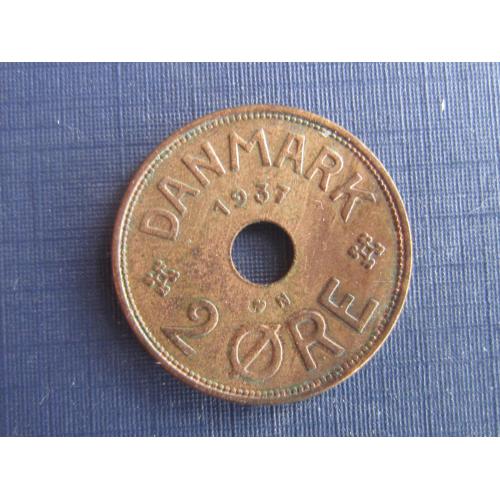 Монета 2 эре Дания 1937