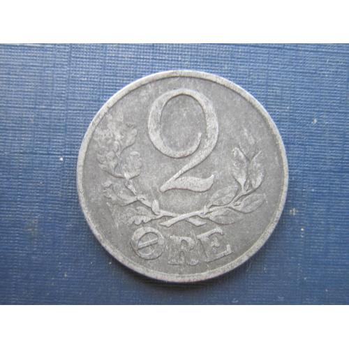 Монета 2 эре Дания 1943 цинк оккупация