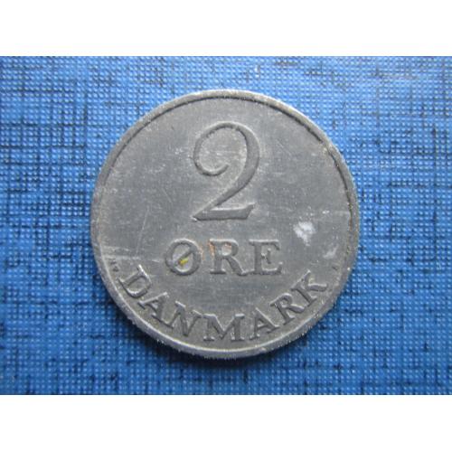 Монета 2 эре Дания 1954 цинк