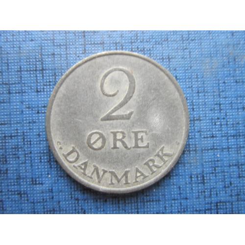 Монета 2 эре Дания 1958 цинк