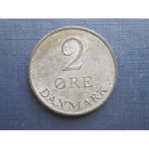 Монета 2 эре Дания 1965 цинк