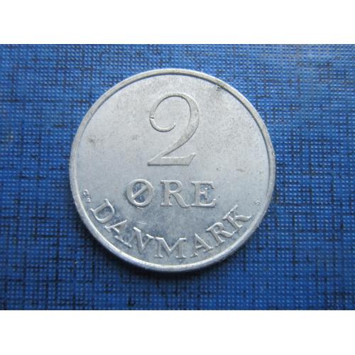 Монета 2 эре Дания 1970 цинк
