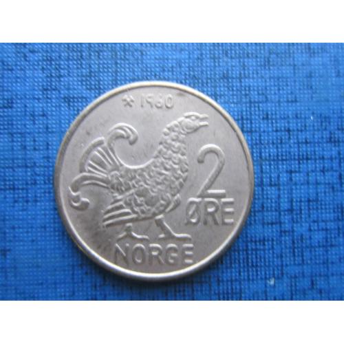 Монета 2 эре Норвегия 1960 фауна птица глухарь