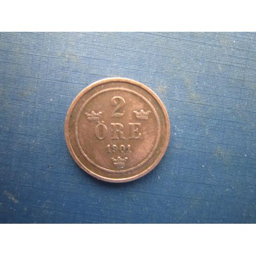 Монета 2 ере Швеція 1901 непогана